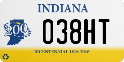 IN license plate 038HT