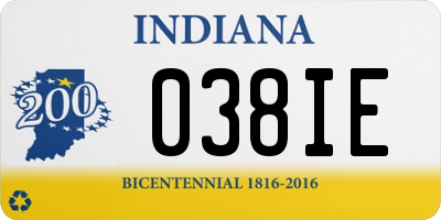 IN license plate 038IE