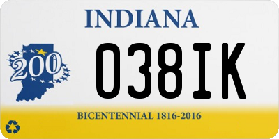 IN license plate 038IK