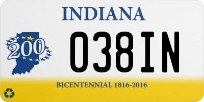 IN license plate 038IN