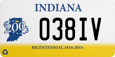 IN license plate 038IV