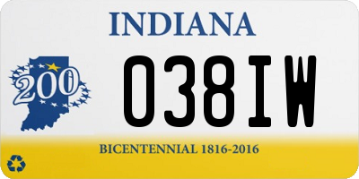IN license plate 038IW