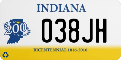 IN license plate 038JH