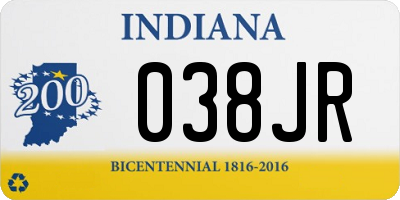 IN license plate 038JR