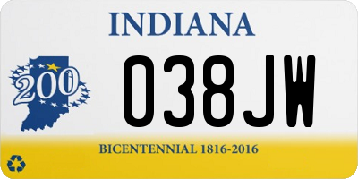 IN license plate 038JW