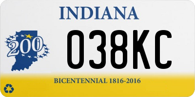 IN license plate 038KC