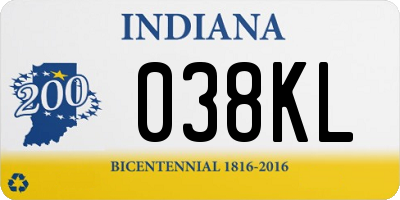 IN license plate 038KL