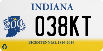 IN license plate 038KT