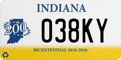 IN license plate 038KY
