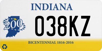 IN license plate 038KZ