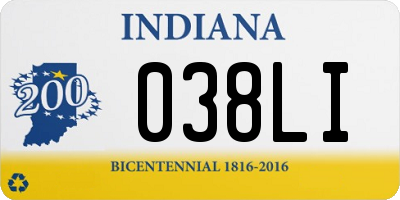 IN license plate 038LI