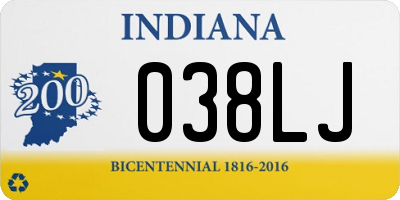 IN license plate 038LJ