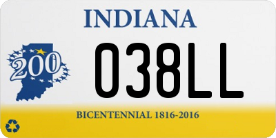 IN license plate 038LL