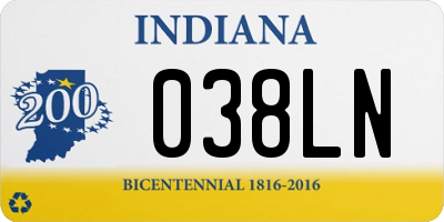 IN license plate 038LN