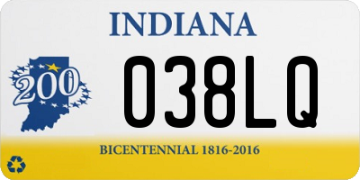 IN license plate 038LQ