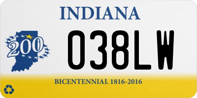 IN license plate 038LW