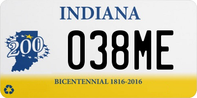 IN license plate 038ME