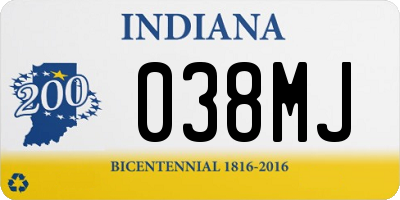 IN license plate 038MJ