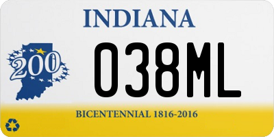 IN license plate 038ML