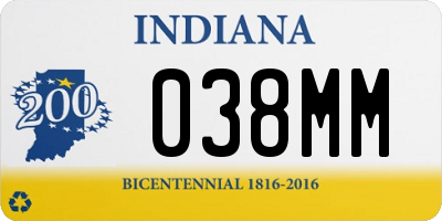 IN license plate 038MM