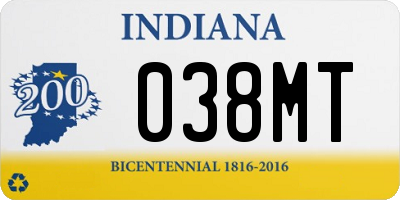 IN license plate 038MT