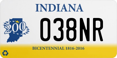 IN license plate 038NR