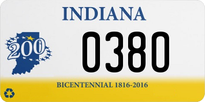 IN license plate 038O