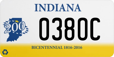 IN license plate 038OC