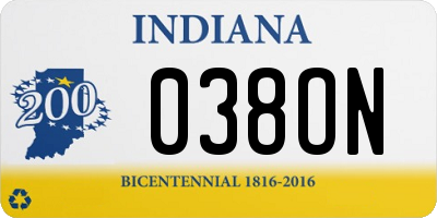 IN license plate 038ON