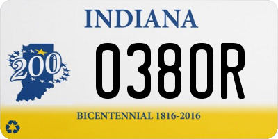 IN license plate 038OR