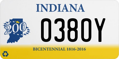 IN license plate 038OY