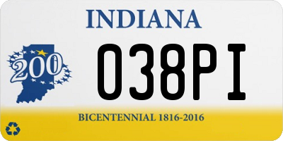 IN license plate 038PI