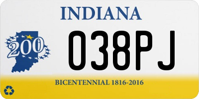 IN license plate 038PJ