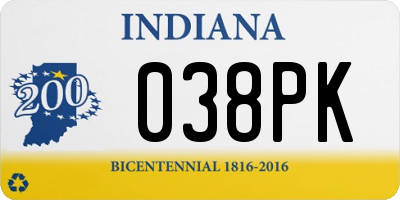 IN license plate 038PK