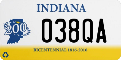 IN license plate 038QA