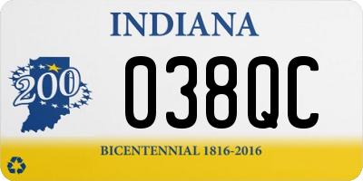 IN license plate 038QC