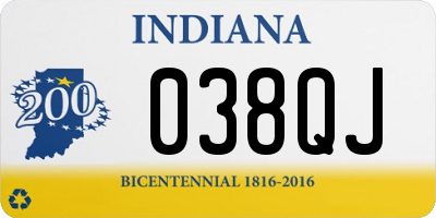 IN license plate 038QJ