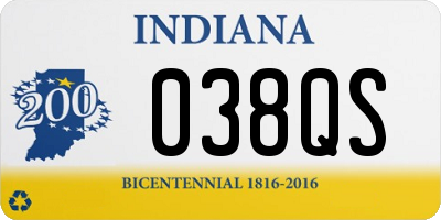 IN license plate 038QS