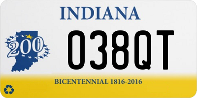 IN license plate 038QT