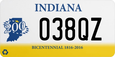 IN license plate 038QZ