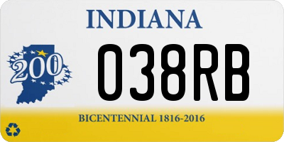 IN license plate 038RB