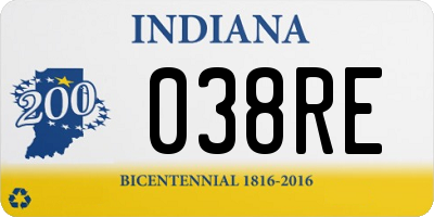 IN license plate 038RE