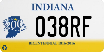 IN license plate 038RF