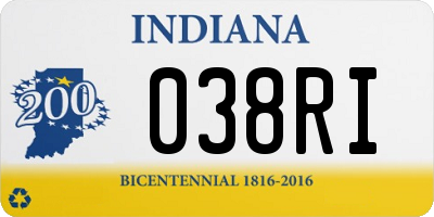 IN license plate 038RI