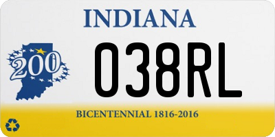 IN license plate 038RL