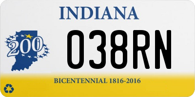 IN license plate 038RN