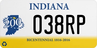 IN license plate 038RP