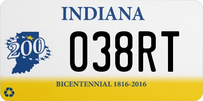 IN license plate 038RT