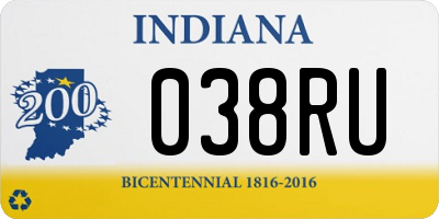 IN license plate 038RU