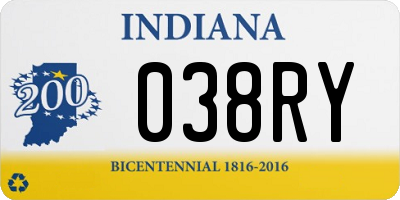 IN license plate 038RY